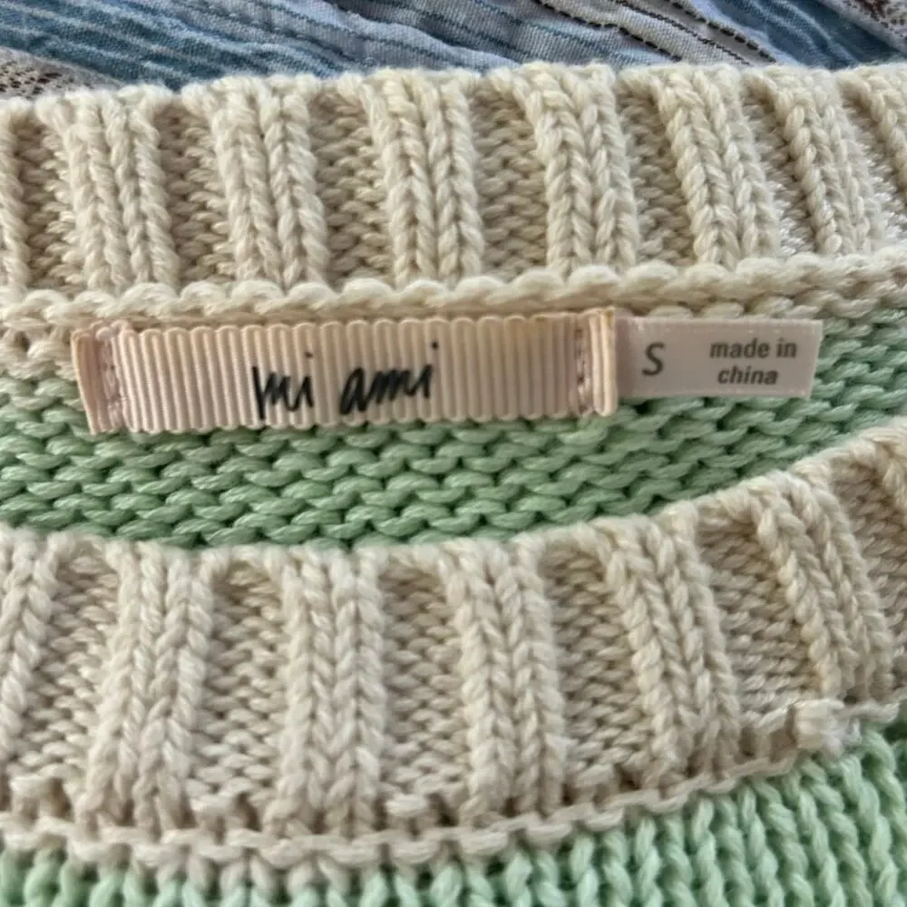 Francescas Mi Ami Oversized Pastel Stripe Sweater Size S